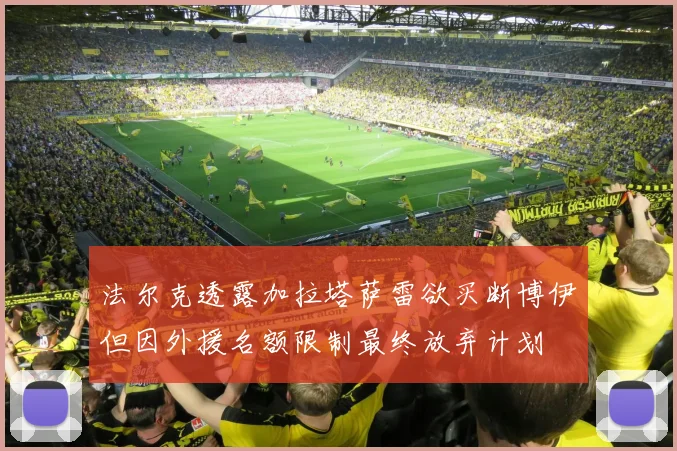 法尔克透露加拉塔萨雷欲买断博伊但因外援名额限制最终放弃计划